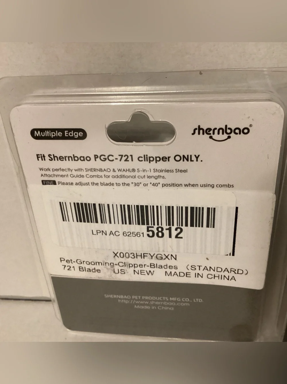 Pet Clippers Shernbao 5-in-1 Blades Standard Wahl Compatible NEW 2 Pack